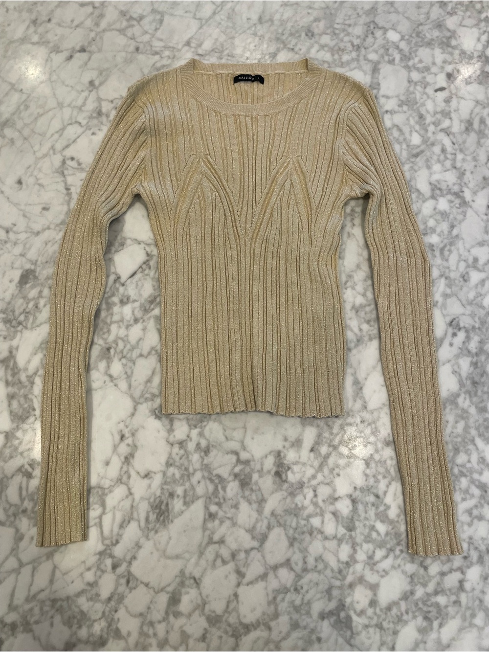 Calliope Ribbed Scoop-Neck Long Sleeve